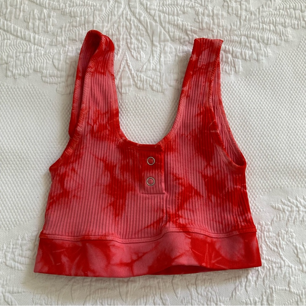 Nux athletic sports bra work out yoga ribbed size M tie dye